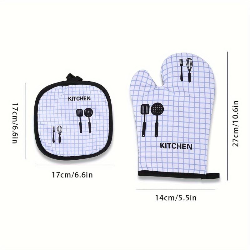 2pcs Cotton Oven Mitts Heat Insulation Pad Set Microwave Oven Double Layer