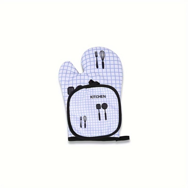 2pcs Cotton Oven Mitts Heat Insulation Pad Set Microwave Oven Double Layer