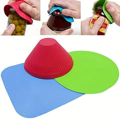 3pcs Multifunctional Rubber Bottle Opener Set Can Opener Reusable Gripp