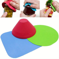 3pcs Multifunctional Rubber Bottle Opener Set Can Opener Reusable Gripp