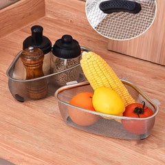 Stainless Steel Sink Drainer Basket with Leakage Mesh and Vegetable Storage