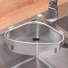Stainless Steel Sink Drainer Basket with Leakage Mesh and Vegetable Storage