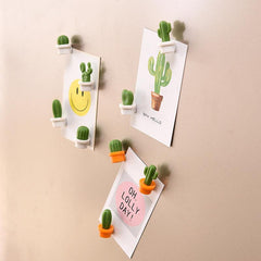 6pcs Mini Cactus Magnets for Fridge 3D Refrigerator Magnet Kitchen Decoration