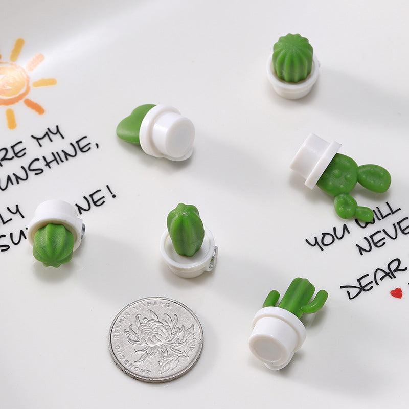 6pcs Mini Cactus Magnets for Fridge 3D Refrigerator Magnet Kitchen Decoration