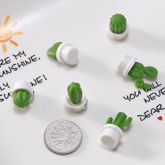 6pcs Mini Cactus Magnets for Fridge 3D Refrigerator Magnet Kitchen Decoration
