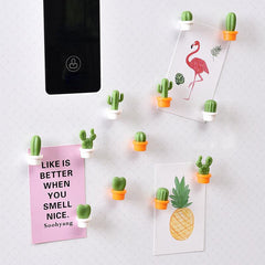 6pcs Mini Cactus Magnets for Fridge 3D Refrigerator Magnet Kitchen Decoration