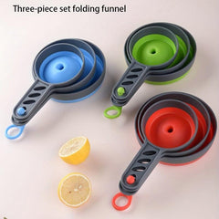 3pcs Collapsible Funnel Set Kitchen Gadgets Accessories