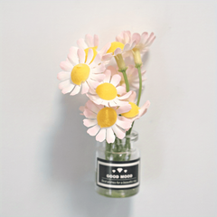 Daisy Glass Vase Magnet Plant Decor for Fridge - Flower Gift