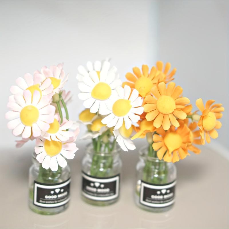 Daisy Glass Vase Magnet Plant Decor for Fridge - Flower Gift