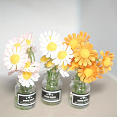 Daisy Glass Vase Magnet Plant Decor for Fridge - Flower Gift