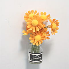 Daisy Glass Vase Magnet Plant Decor for Fridge - Flower Gift