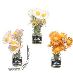 Daisy Glass Vase Magnet Plant Decor for Fridge - Flower Gift