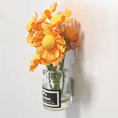 Daisy Glass Vase Magnet Plant Decor for Fridge - Flower Gift