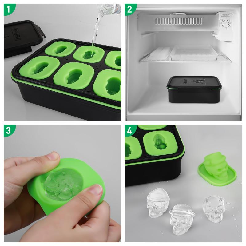 Silicone Skull Molds 3D Skull Ice Cube Mold Large for Resin Ice Chocolate Soap