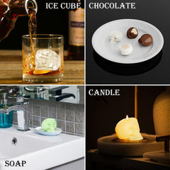 Silicone Skull Molds 3D Skull Ice Cube Mold Large for Resin Ice Chocolate Soap