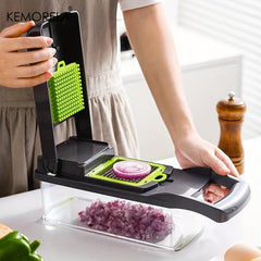 8 in 1 Fruit and Vegetable Cutter with Container - Fast and Easy Food Prep