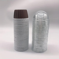 50pcs Cake Cups With Lids Heat Resistant Small Muffin Molds
