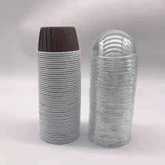 50pcs Cake Cups With Lids Heat Resistant Small Muffin Molds