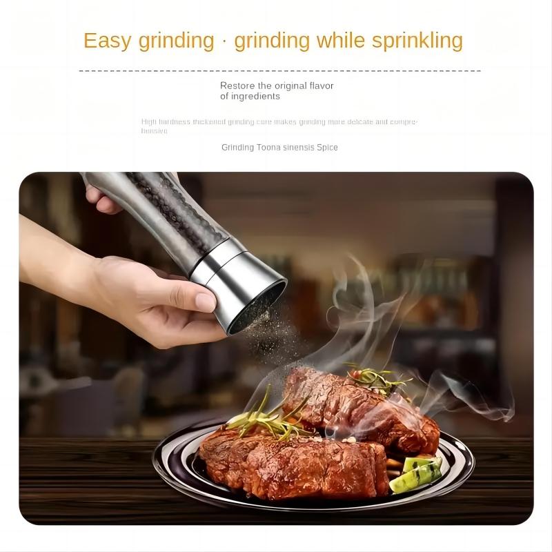 2pcs Stainless Steel Pepper Grinder Manual Sea Salt Mill