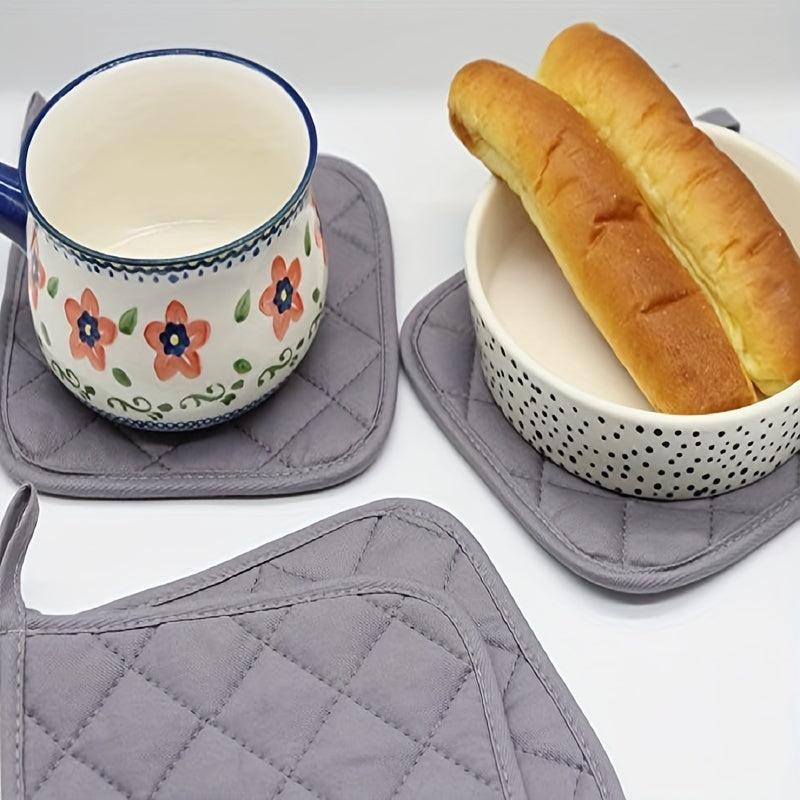 2pcs Plaid Insulated Trivet Mat Heat Resistant Potholder Coaster Pan Mat