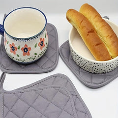 2pcs Plaid Insulated Trivet Mat Heat Resistant Potholder Coaster Pan Mat