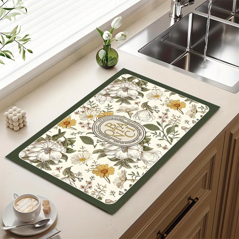 Absorbent Dish Drying Pad for Kitchen Countertop