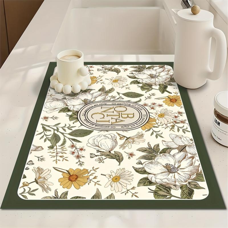 Absorbent Dish Drying Pad for Kitchen Countertop