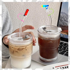 12pcs Science Theme Straw Tips Cover Reusable Toppers Silicone Straw Sleeve Caps