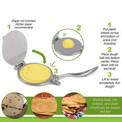 Manual Aluminum Tortilla Press for Perfect Corn Tortillas