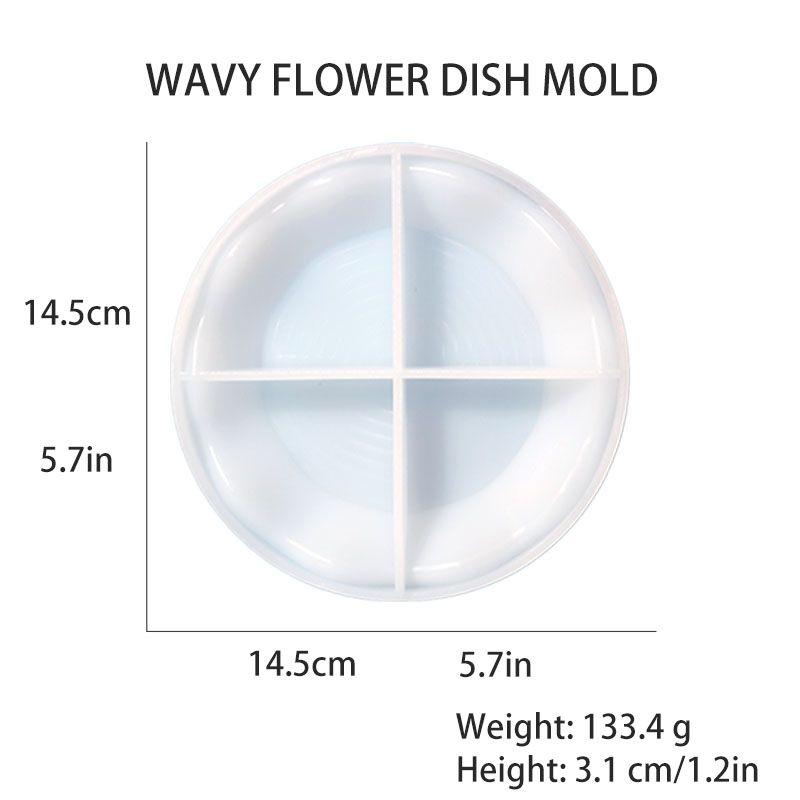 DIY Wave Flower Shape Silicone Candle Tray Mold