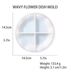 DIY Wave Flower Shape Silicone Candle Tray Mold