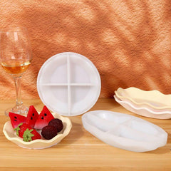 DIY Wave Flower Shape Silicone Candle Tray Mold