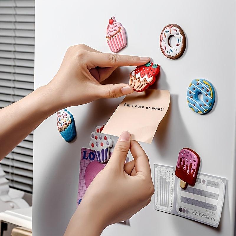 6pcs Nordic Cake Fridge Magnets 3D Cartoon Decorative Stickers
