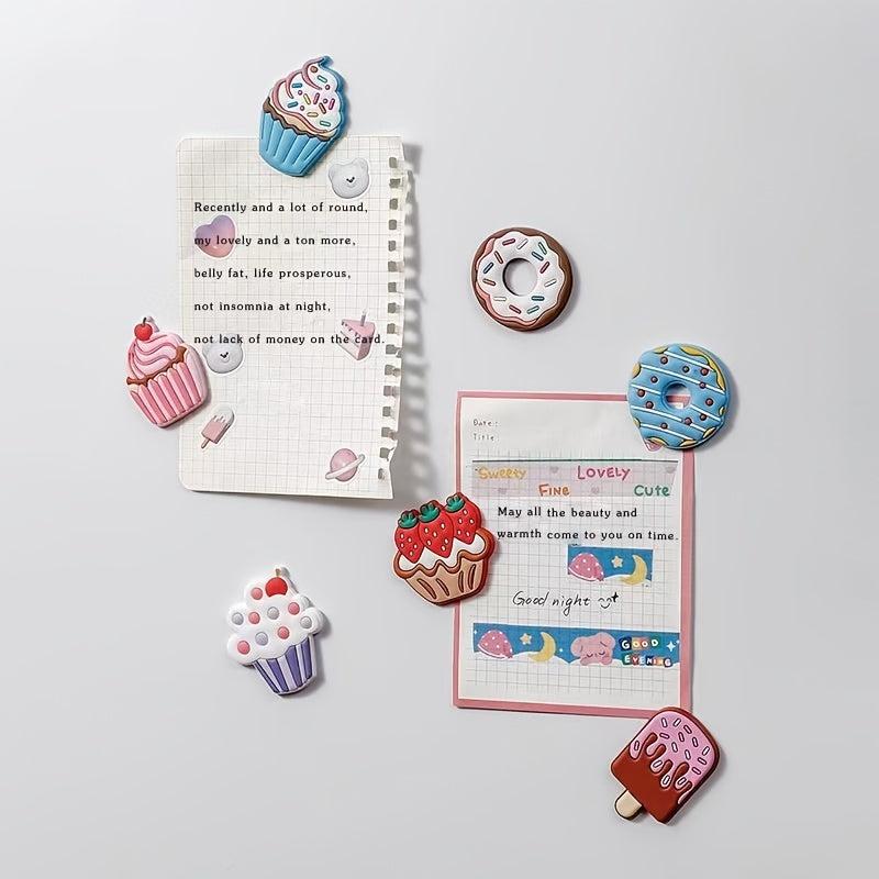 6pcs Nordic Cake Fridge Magnets 3D Cartoon Decorative Stickers