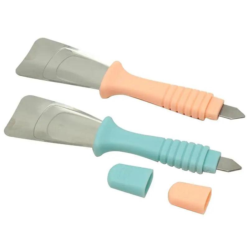 2pcs Stainless Steel Deicing Shovel Refrigerator Deicer Ice Scraper