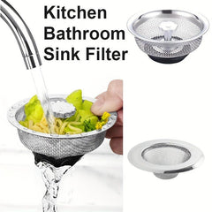 1pc Sink Basket Strainer Stainless Steel Drain Strainer Kitchen Sink Strainer