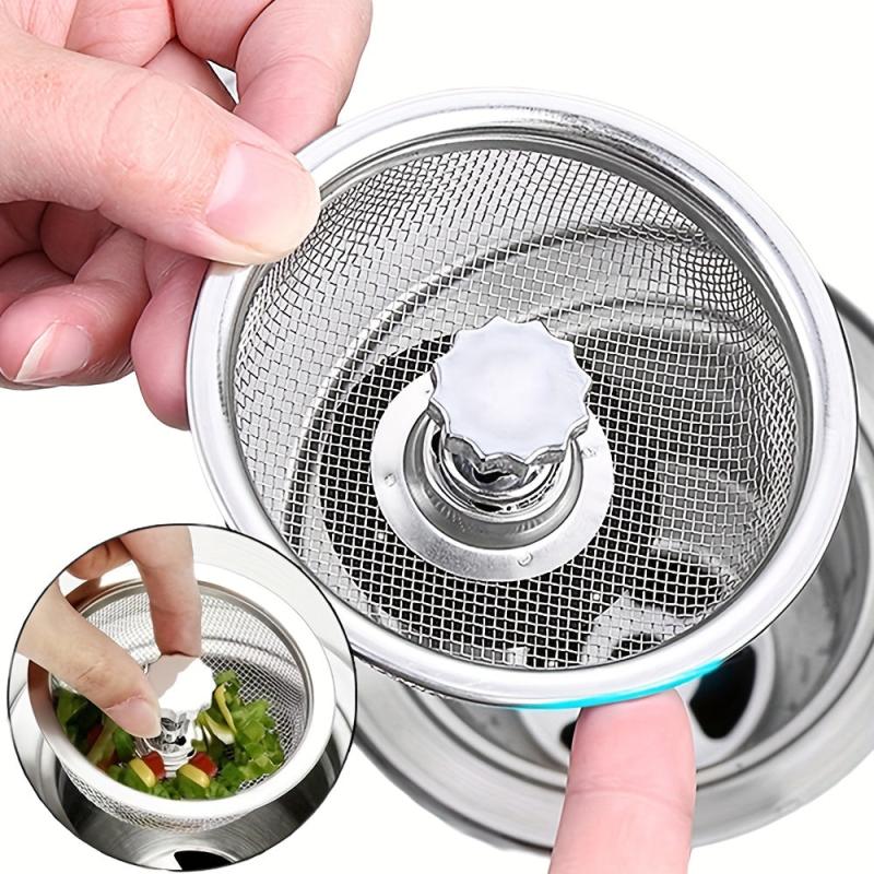 1pc Sink Basket Strainer Stainless Steel Drain Strainer Kitchen Sink Strainer