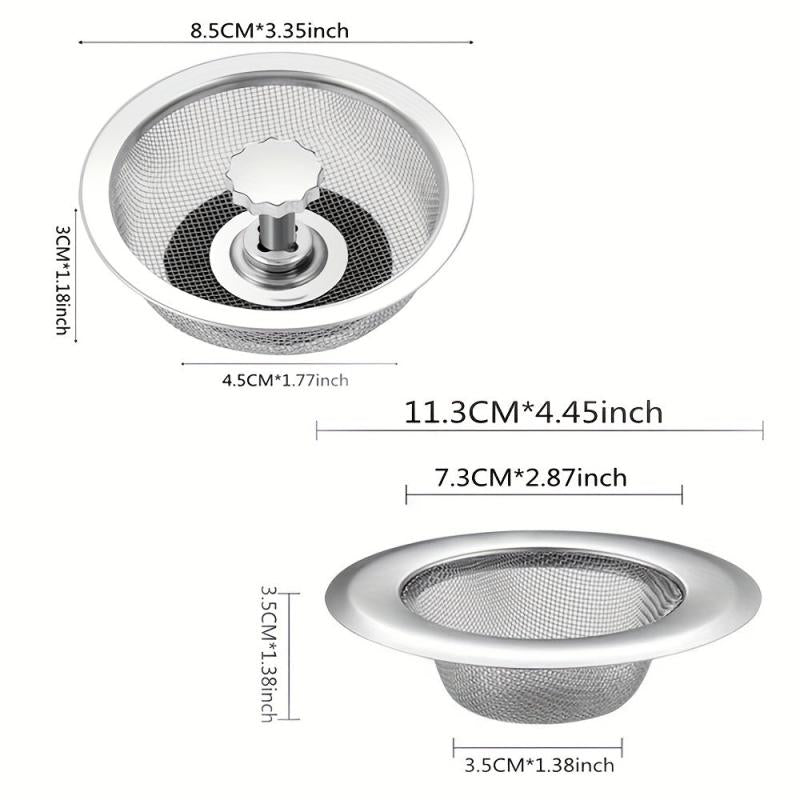 1pc Sink Basket Strainer Stainless Steel Drain Strainer Kitchen Sink Strainer