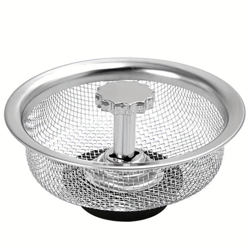 1pc Sink Basket Strainer Stainless Steel Drain Strainer Kitchen Sink Strainer