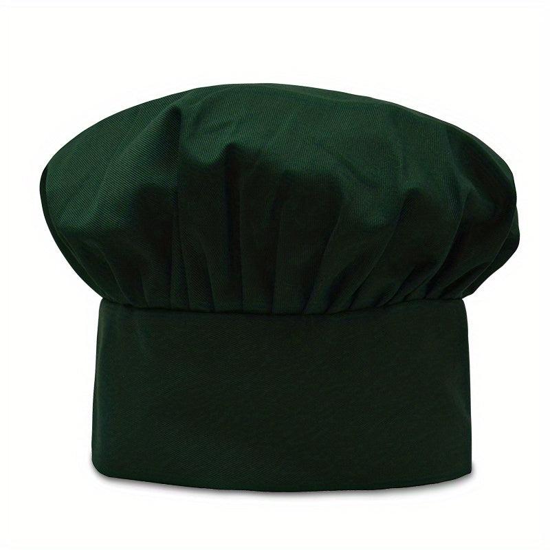 Chef Hat Solid Pleated Mushroom Hat Waiter Beret