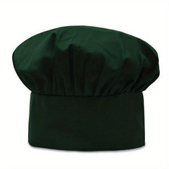 Chef Hat Solid Pleated Mushroom Hat Waiter Beret
