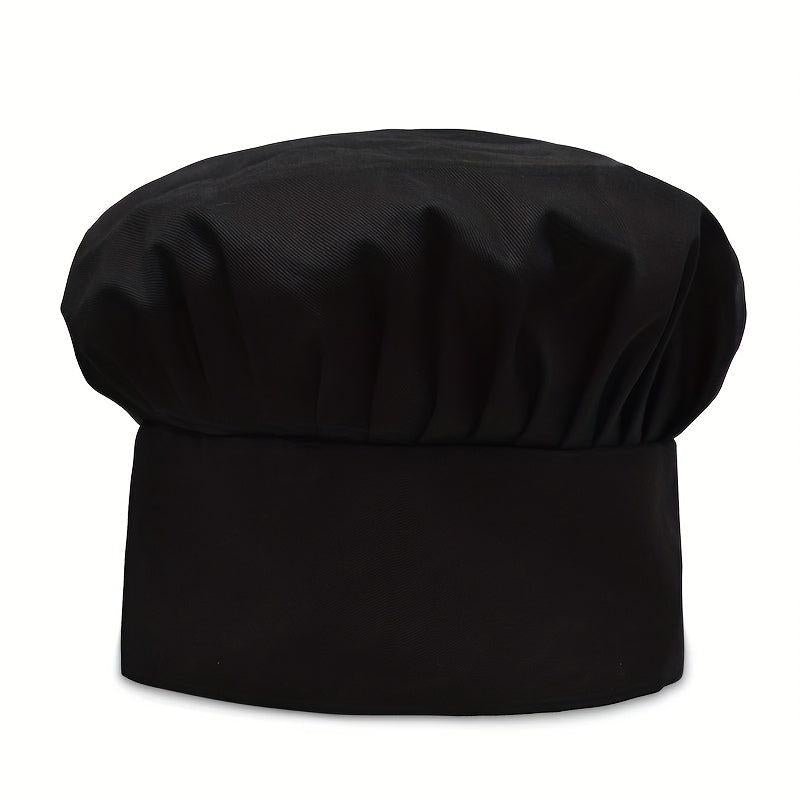 Chef Hat Solid Pleated Mushroom Hat Waiter Beret