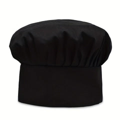 Chef Hat Solid Pleated Mushroom Hat Waiter Beret