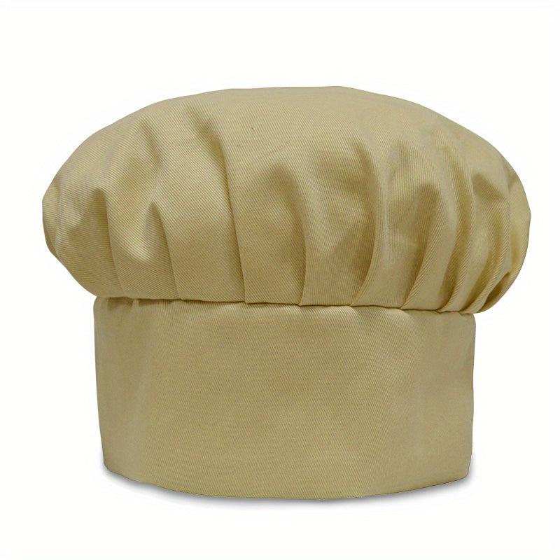 Chef Hat Solid Pleated Mushroom Hat Waiter Beret