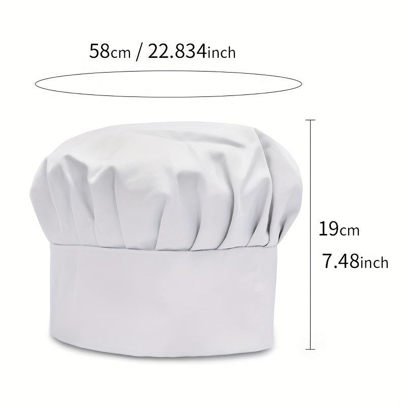 Chef Hat Solid Pleated Mushroom Hat Waiter Beret