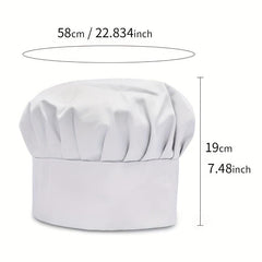 Chef Hat Solid Pleated Mushroom Hat Waiter Beret