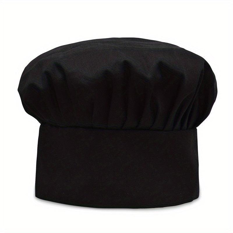 Chef Hat Solid Pleated Mushroom Hat Waiter Beret