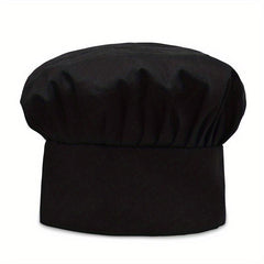 Chef Hat Solid Pleated Mushroom Hat Waiter Beret