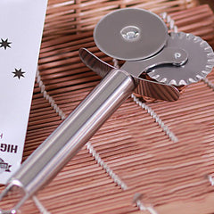 1pc Stainless Steel Pizza Wheel Cutter Double Heads Kitchen Gadget