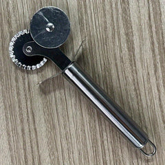 1pc Stainless Steel Pizza Wheel Cutter Double Heads Kitchen Gadget